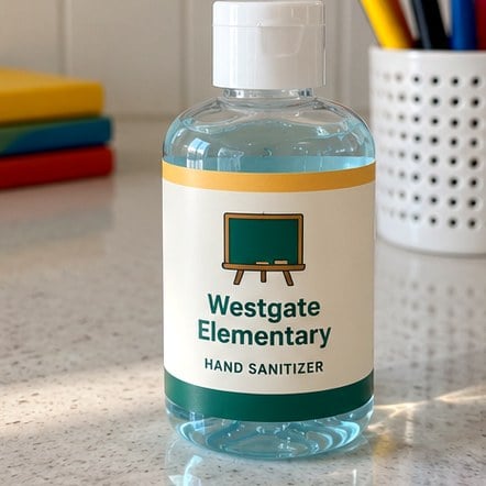 Custom Flip-Cap Sanitizer Bottles