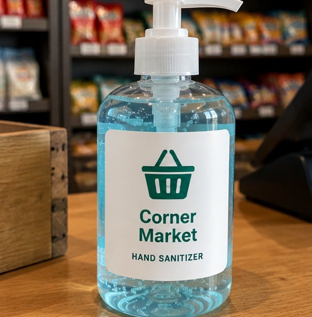 Customer photo of a custom pump sanitizer
