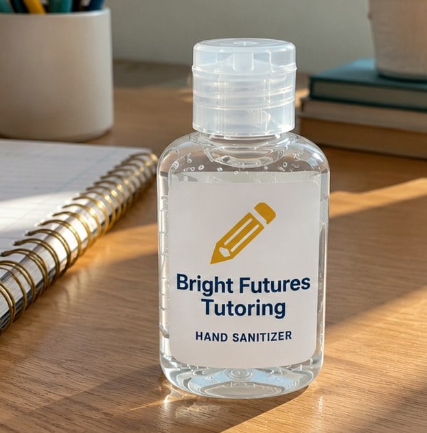 Customer photo of a custom sanitizer bottle